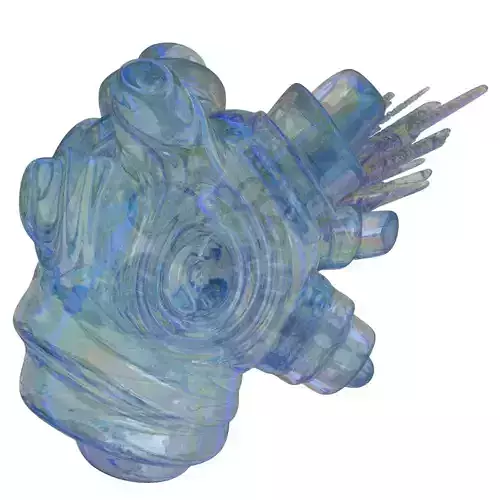 Clown glass sculpture of sea creature 3D model