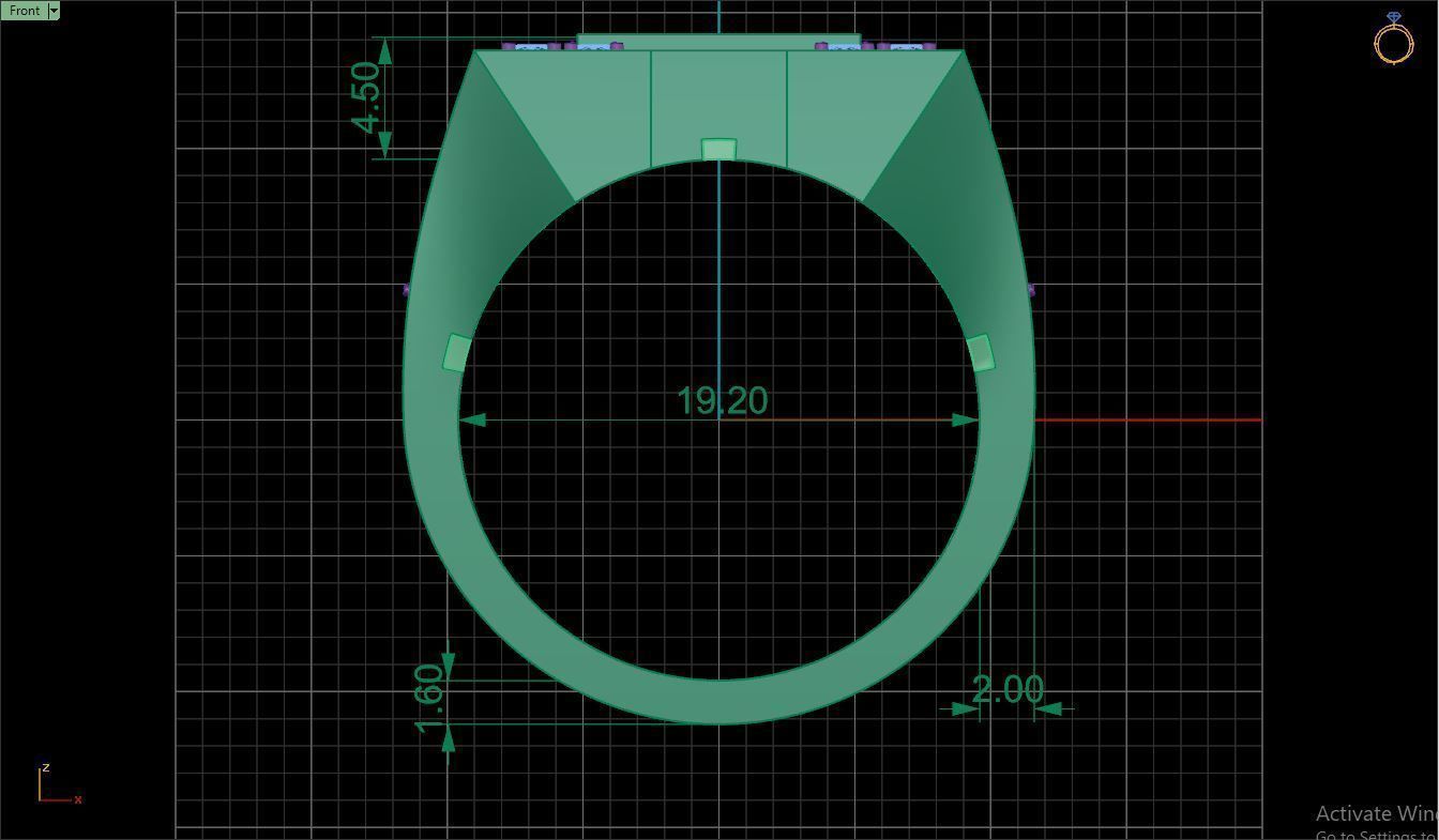 Ring M6  Mens luxury ring with enamel and gems 3D print model_23