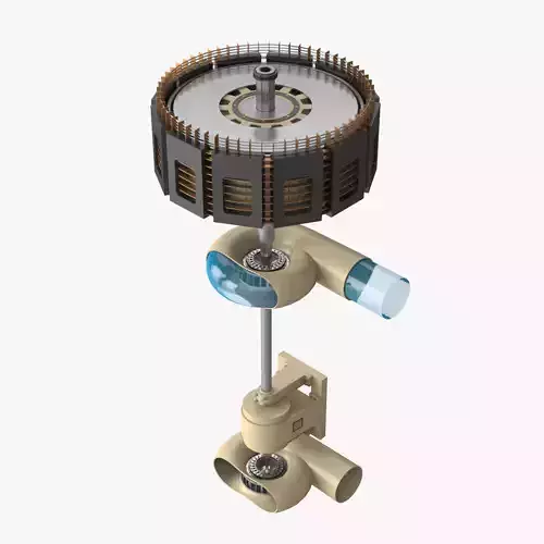 Hydropower Francis Turbine Generator  3D model