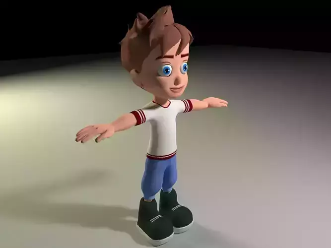 Child Cartoon character - Low Poly Free low-poly 3D model