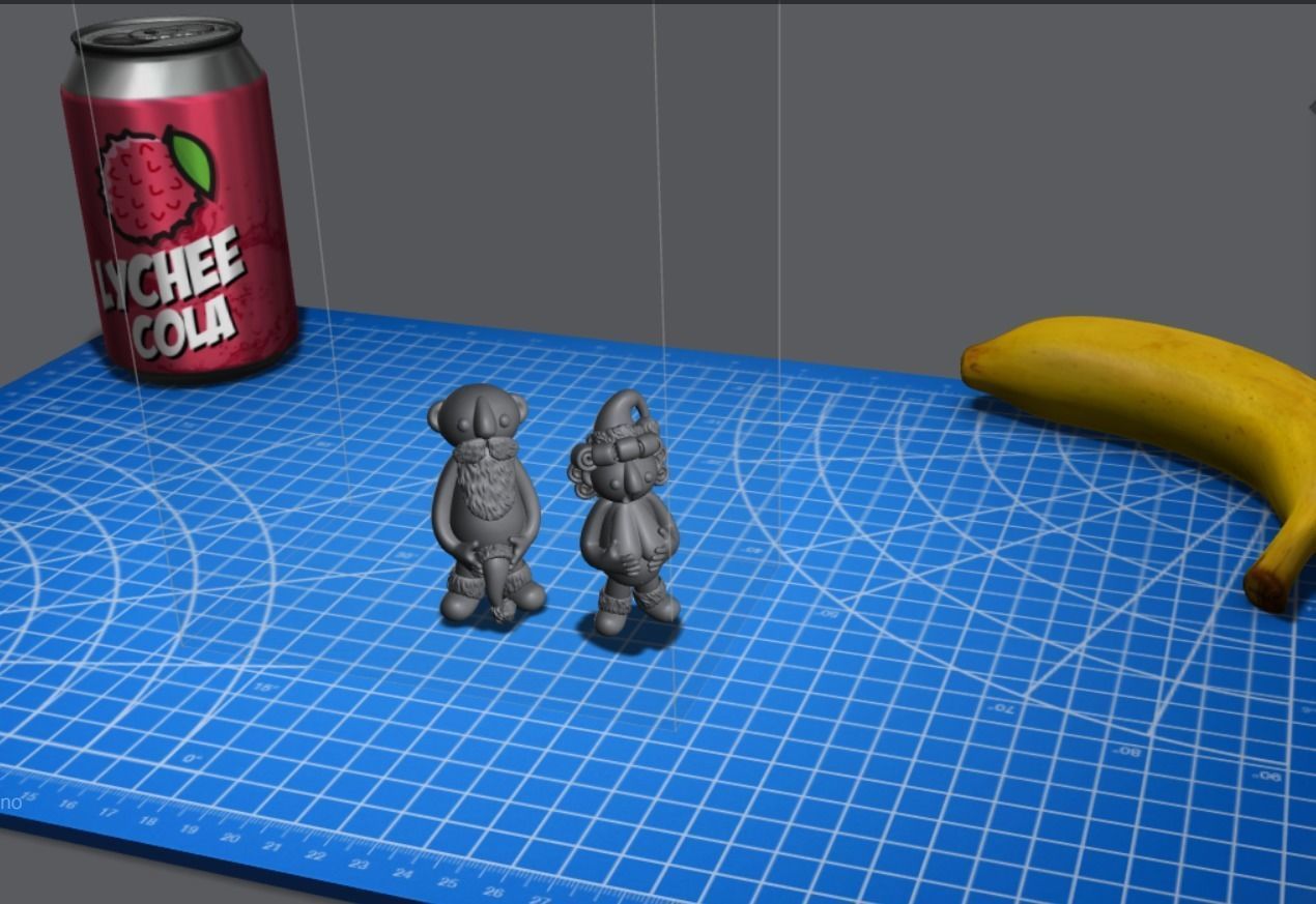 Santa Claus and Mrs Claus ornaments set 3D print model_4