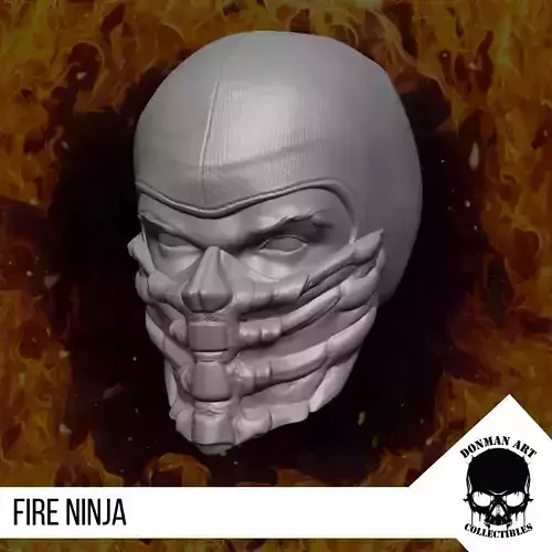 Fire Ninja Head for 6 inch action figures 3D print model