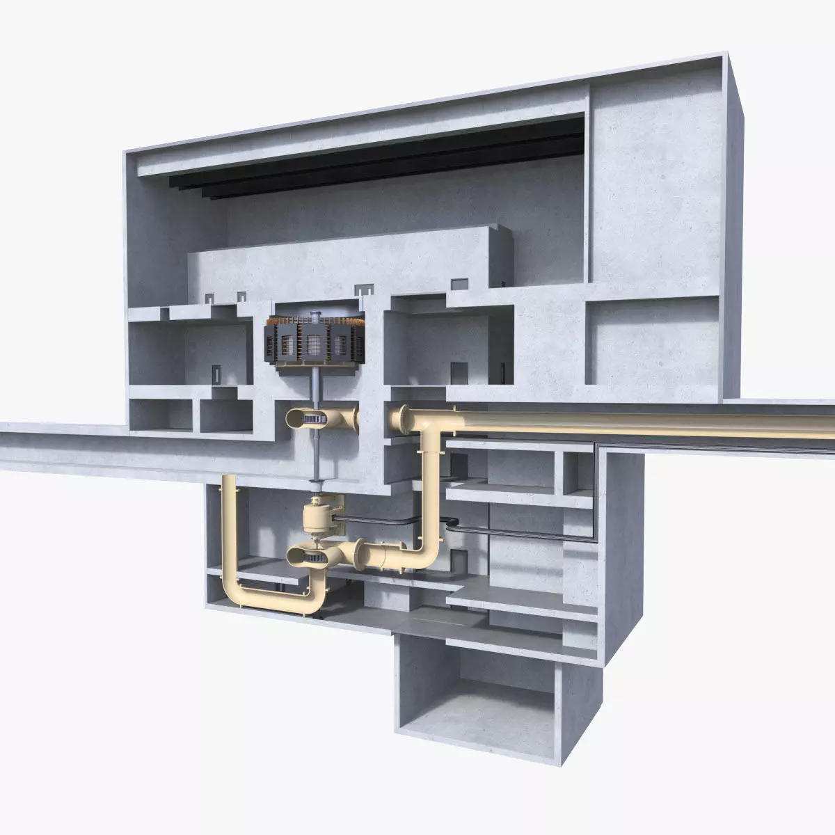 Pumped Storage Hydro Electric Power Plant 3D model