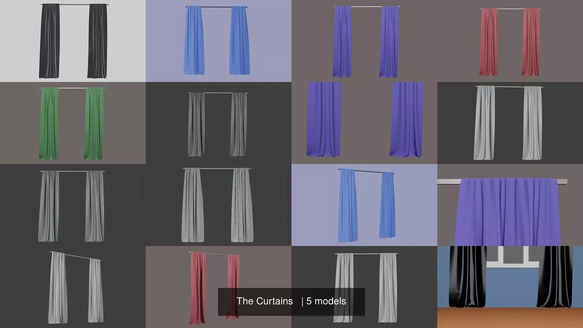The Curtains curtain 3D Model Collection_1