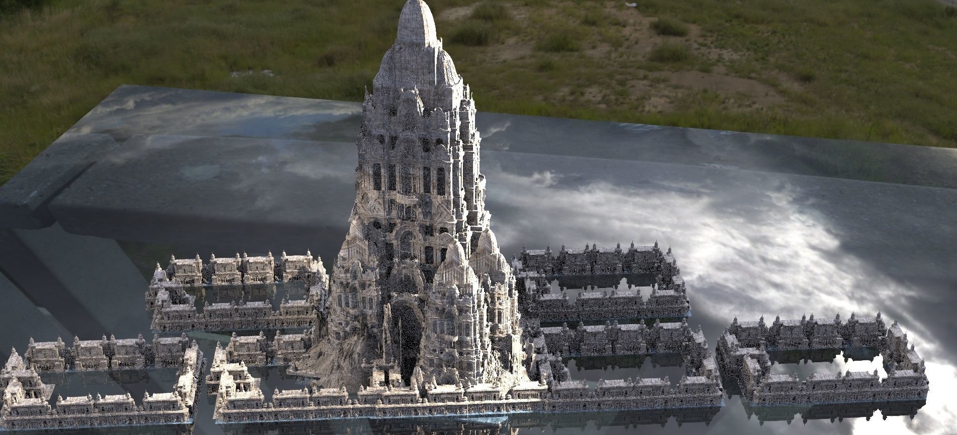 Al-Basra City Fortress Great Tower Kitbash 3D model_2