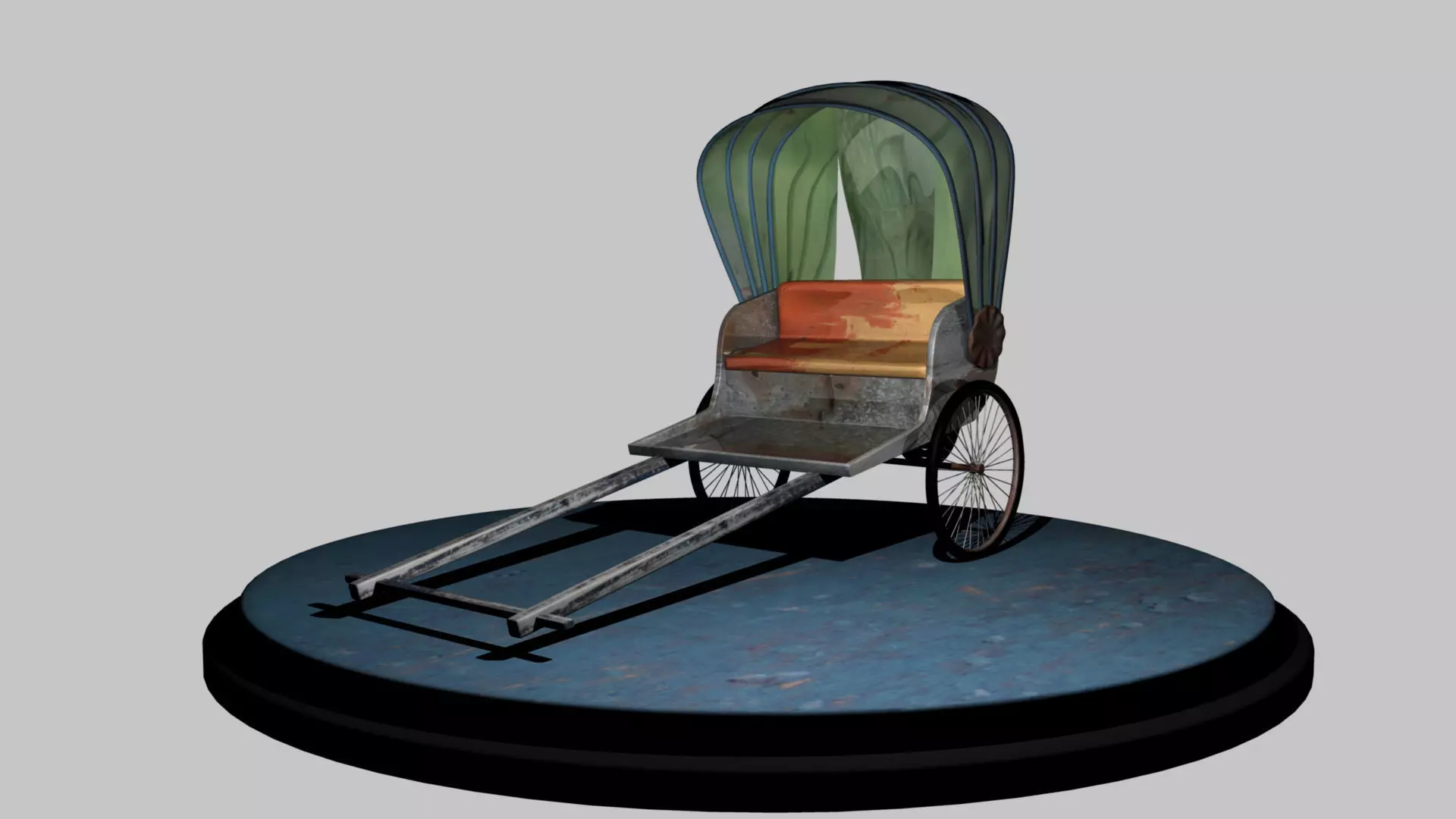 Indian old rickshaw Low-poly 3D model