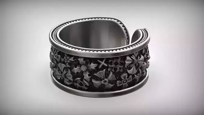 Men Maltese Cross Chain Biker Open Ring