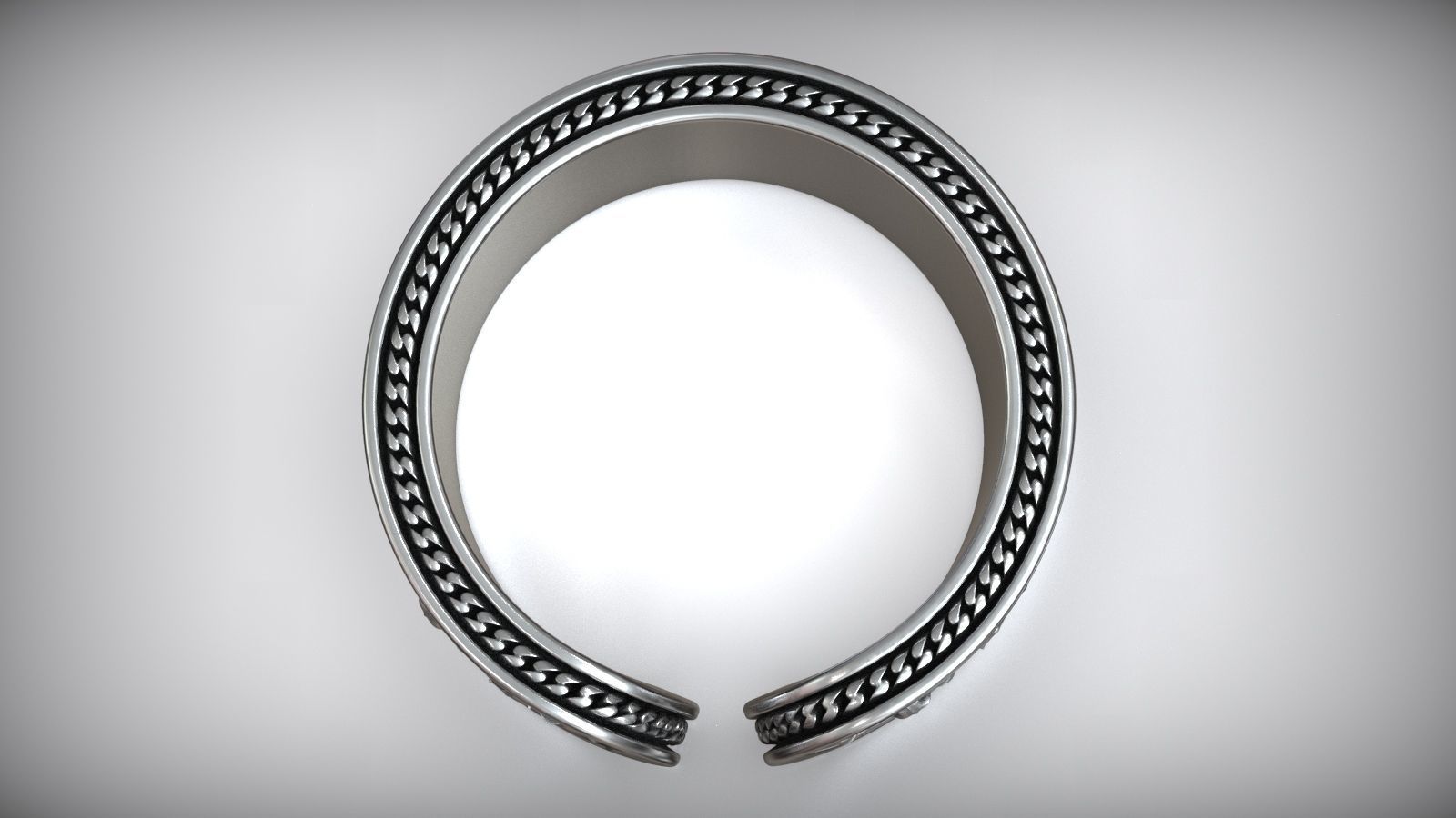 Men Maltese Cross Chain Biker Open Ring 3D print model_5