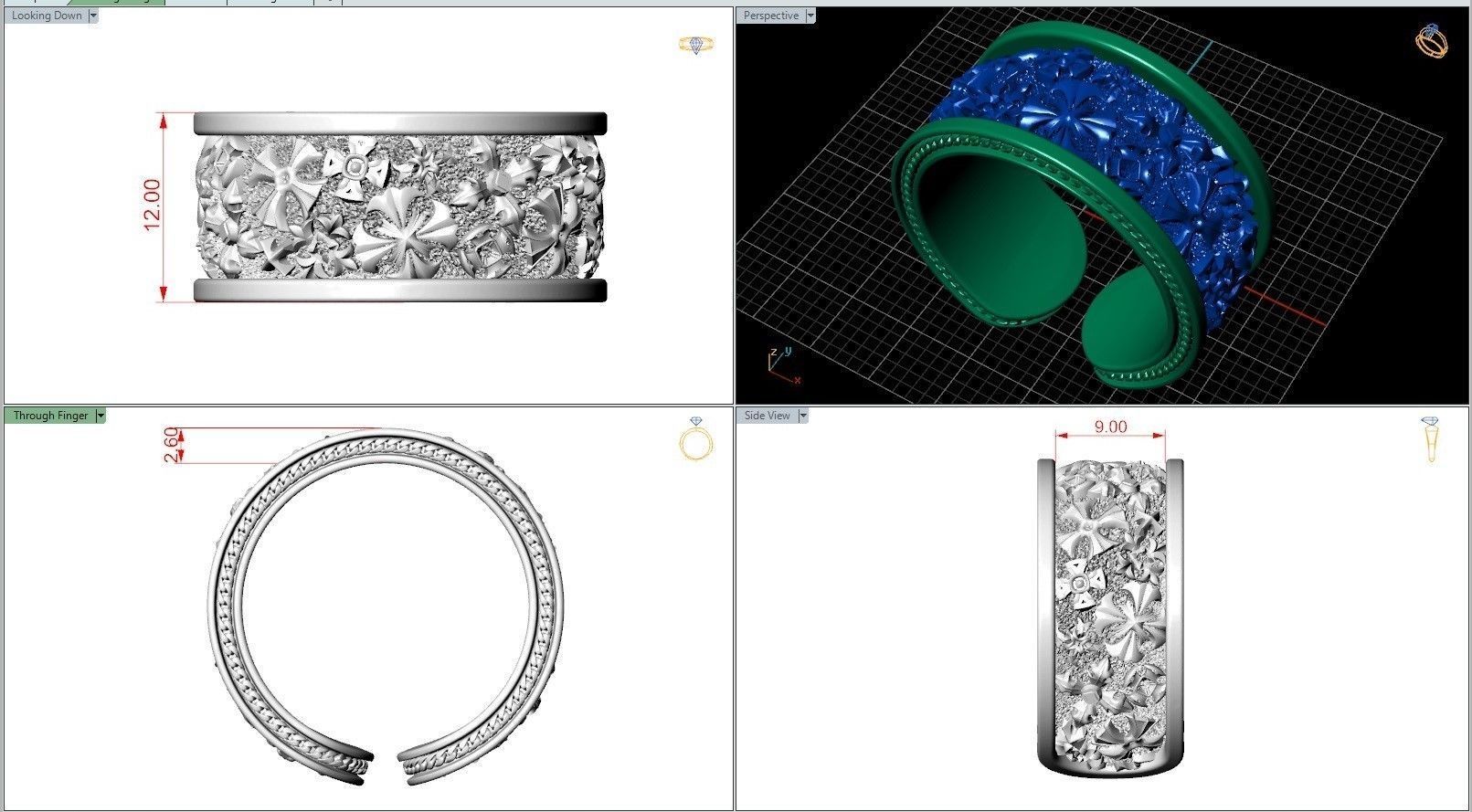 Men Maltese Cross Chain Biker Open Ring 3D print model_6