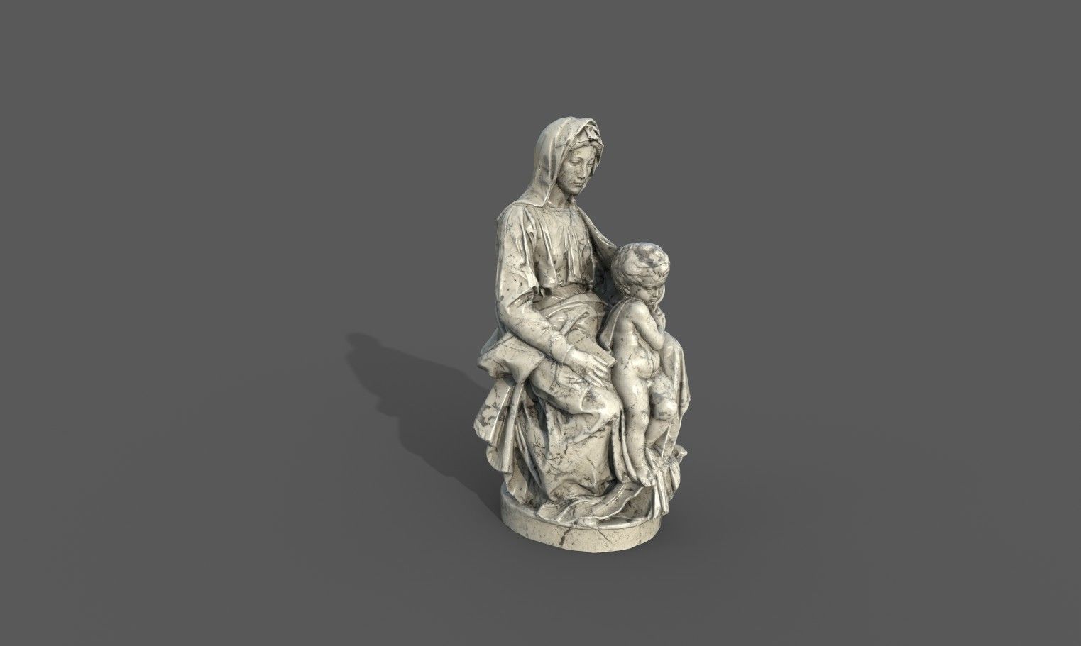 Madonna of Bruges Low-poly 3D model_15