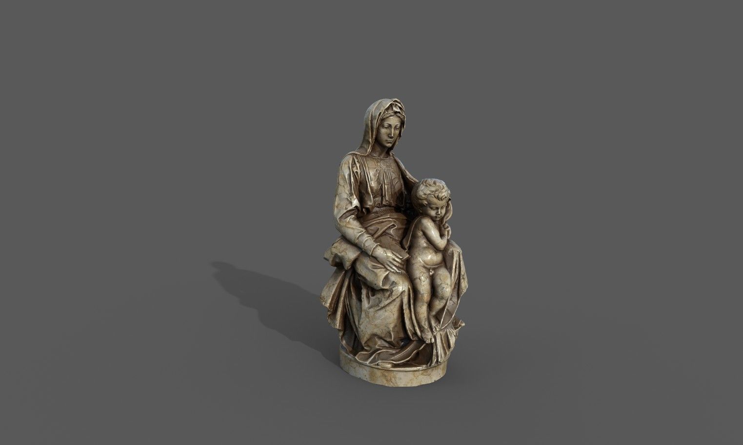 Madonna of Bruges Low-poly 3D model_8