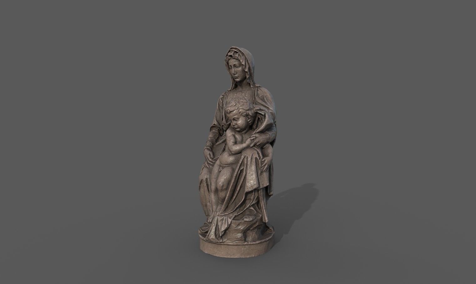 Madonna of Bruges Low-poly 3D model_2