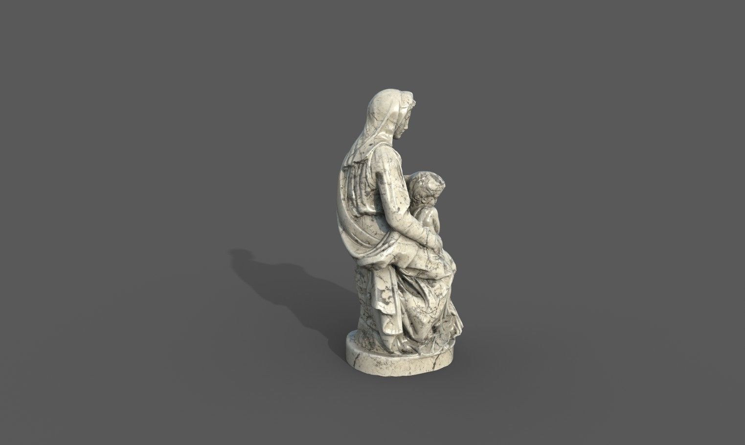 Madonna of Bruges Low-poly 3D model_14