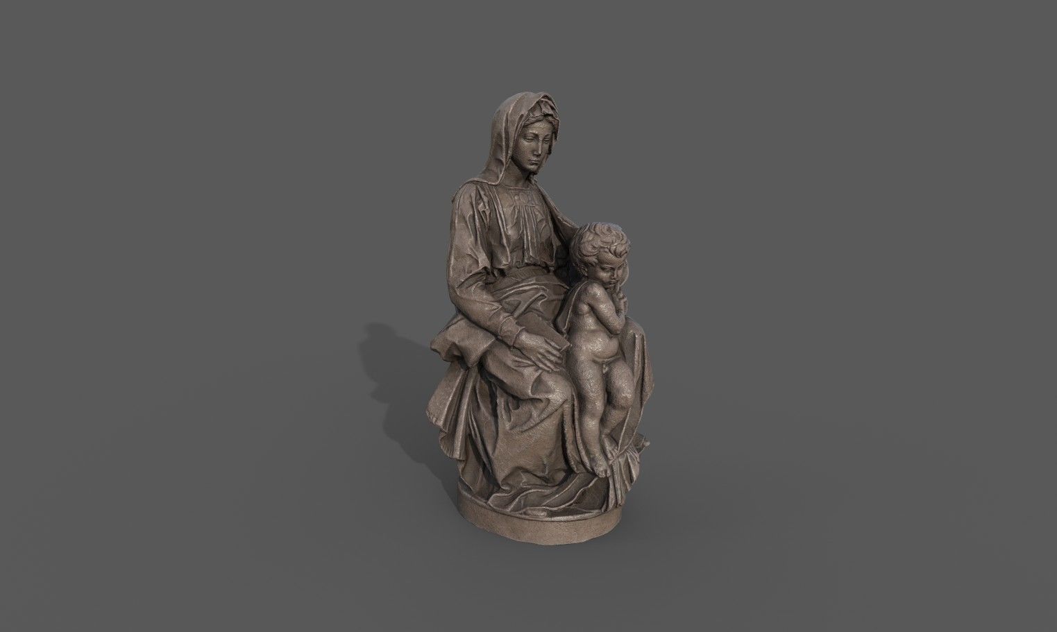 Madonna of Bruges Low-poly 3D model_7
