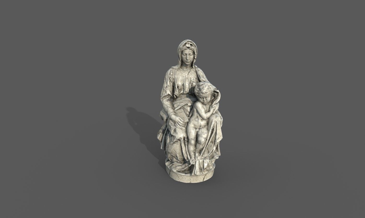 Madonna of Bruges Low-poly 3D model_16
