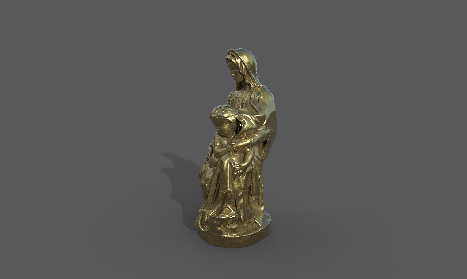 Madonna of Bruges Low-poly 3D model_21