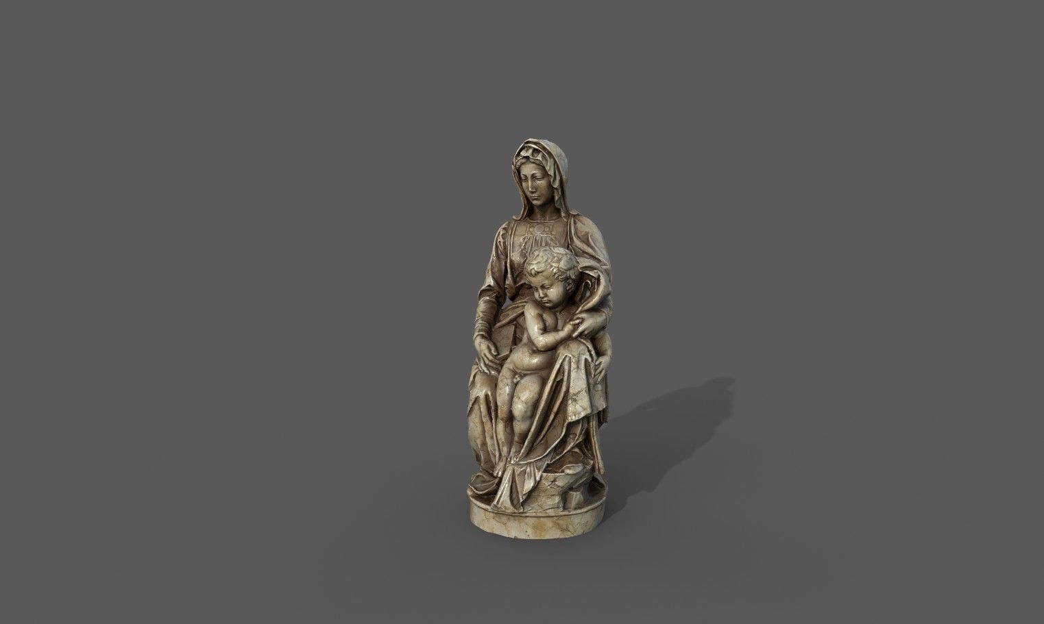 Madonna of Bruges Low-poly 3D model_10