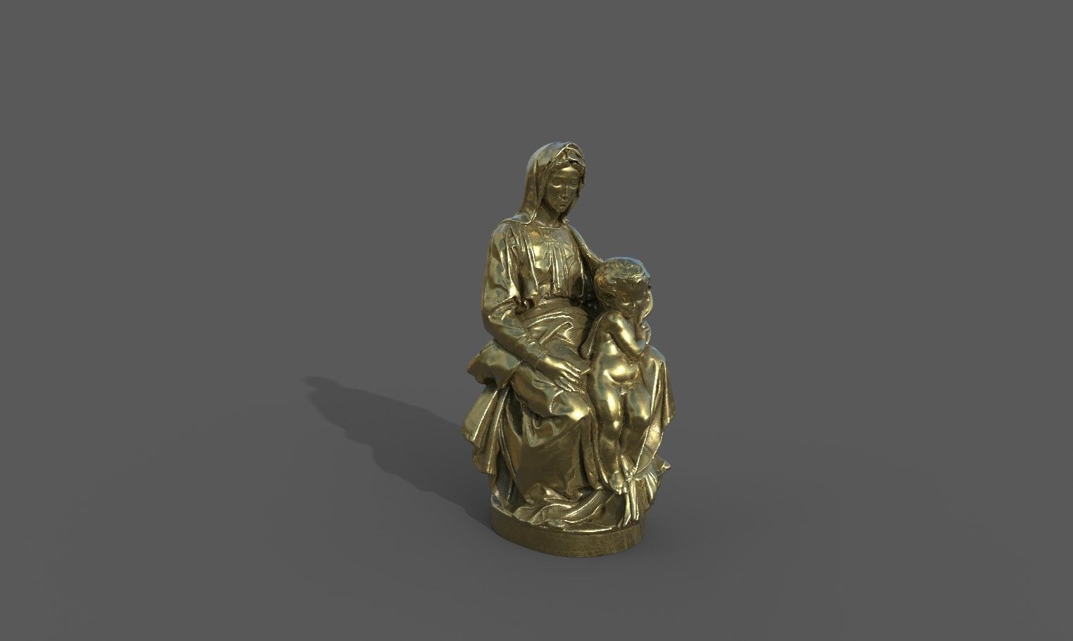 Madonna of Bruges Low-poly 3D model_23