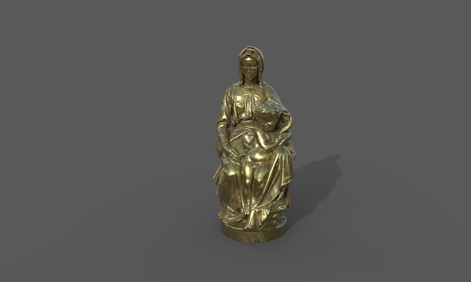 Madonna of Bruges Low-poly 3D model_20