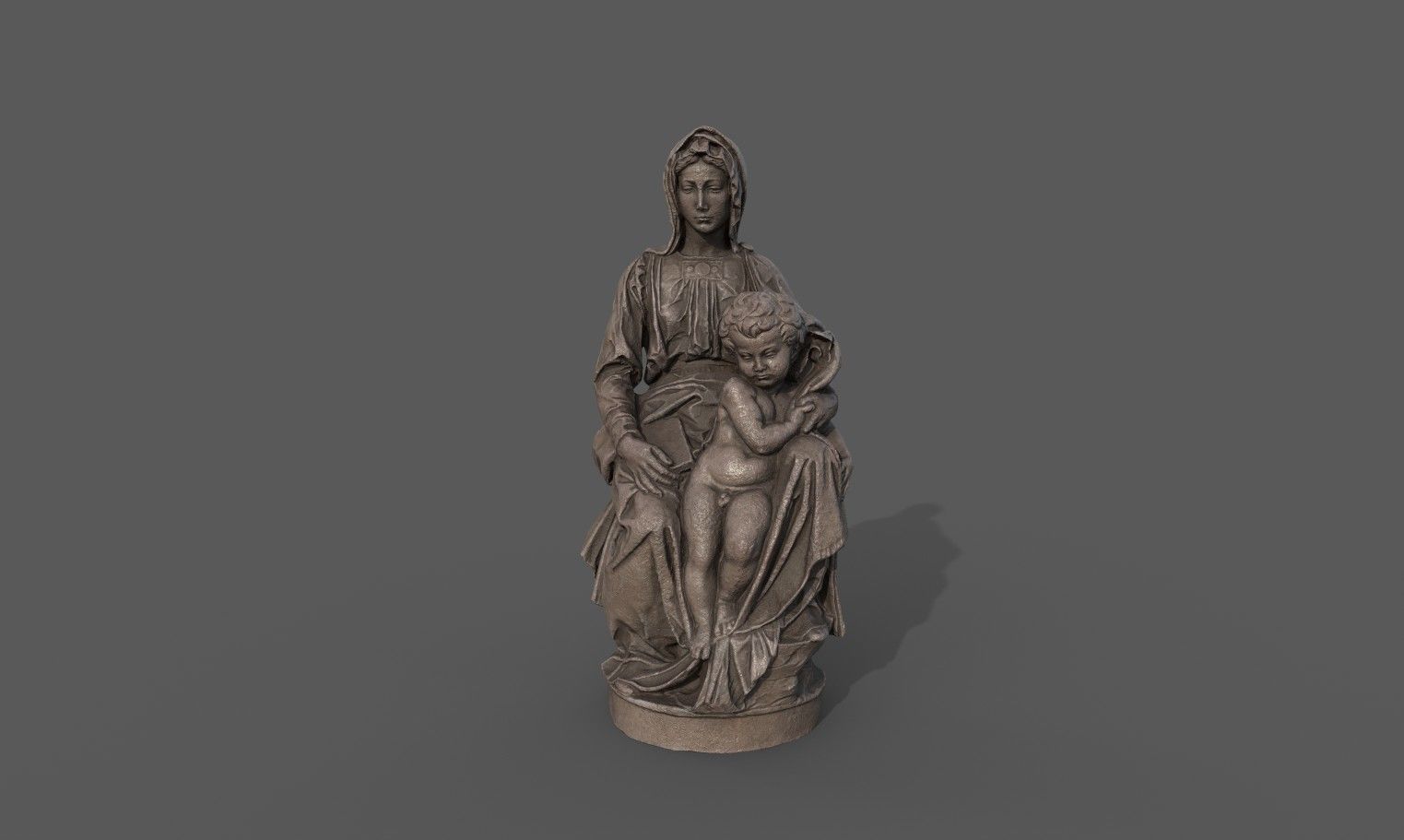 Madonna of Bruges Low-poly 3D model_1