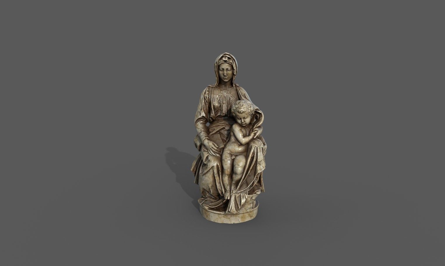 Madonna of Bruges Low-poly 3D model_9