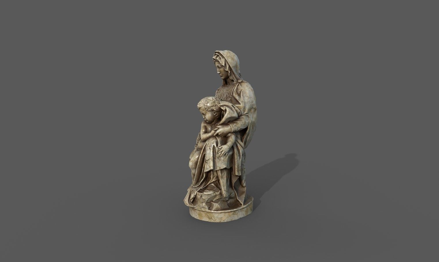 Madonna of Bruges Low-poly 3D model_11