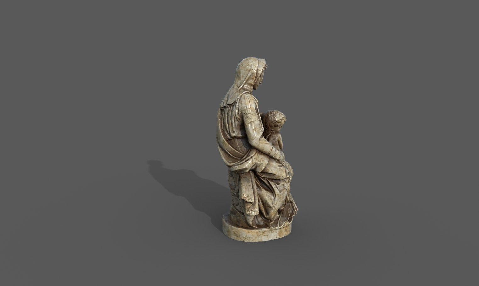 Madonna of Bruges Low-poly 3D model_13