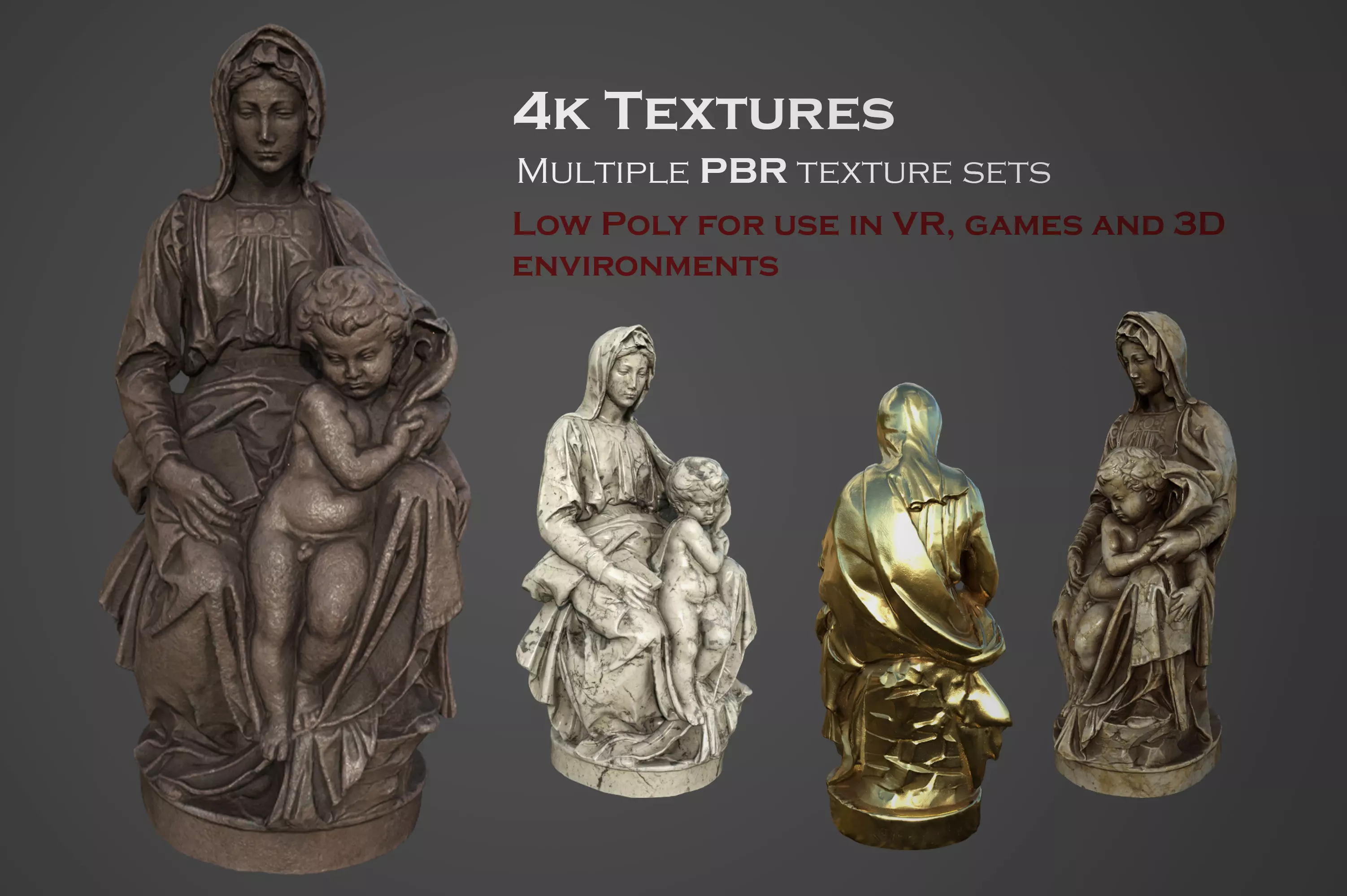 Madonna of Bruges Low-poly 3D model_0