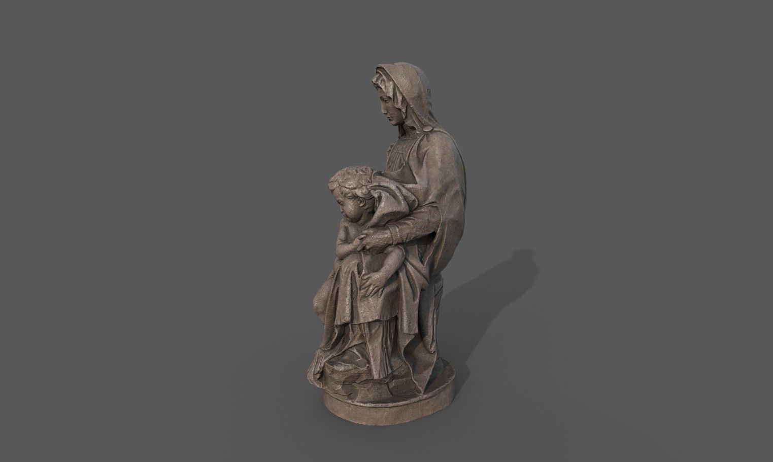 Madonna of Bruges Low-poly 3D model_3