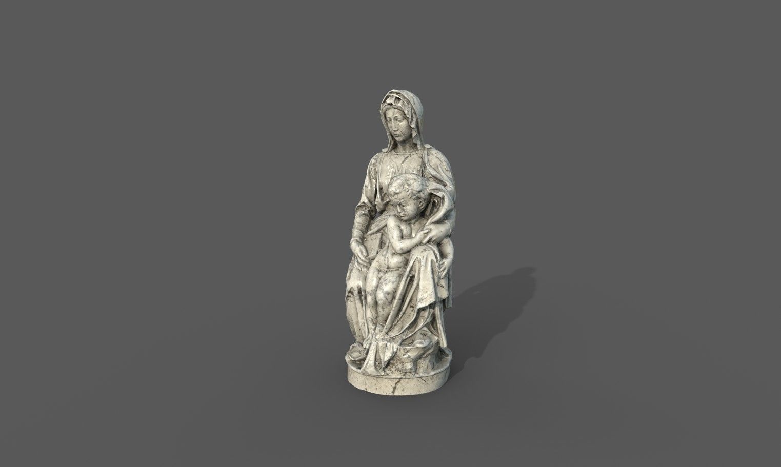 Madonna of Bruges Low-poly 3D model_17