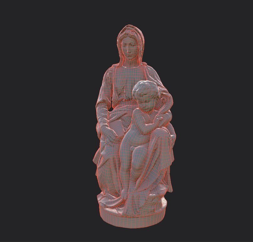 Madonna of Bruges Low-poly 3D model_24