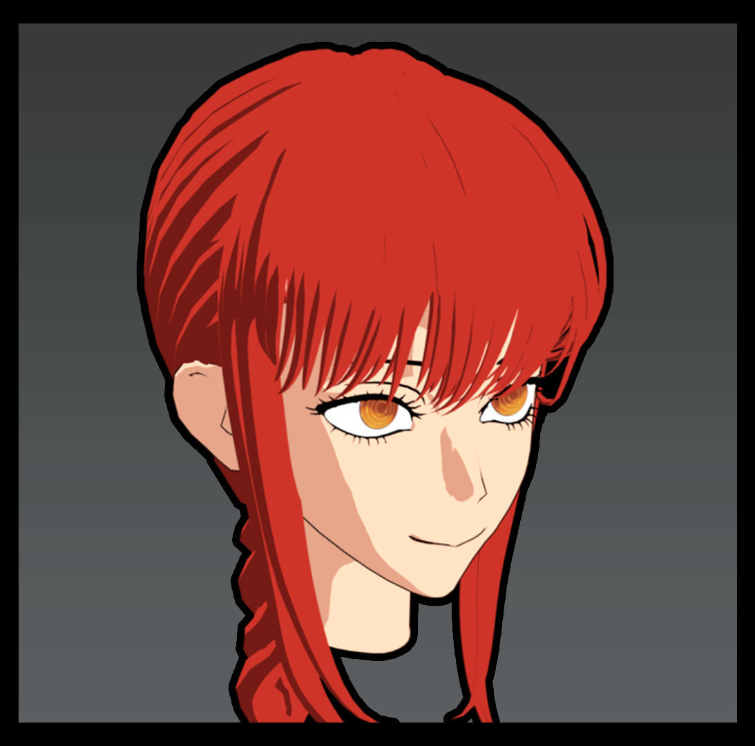 Makima Hairstyle  3D model_1