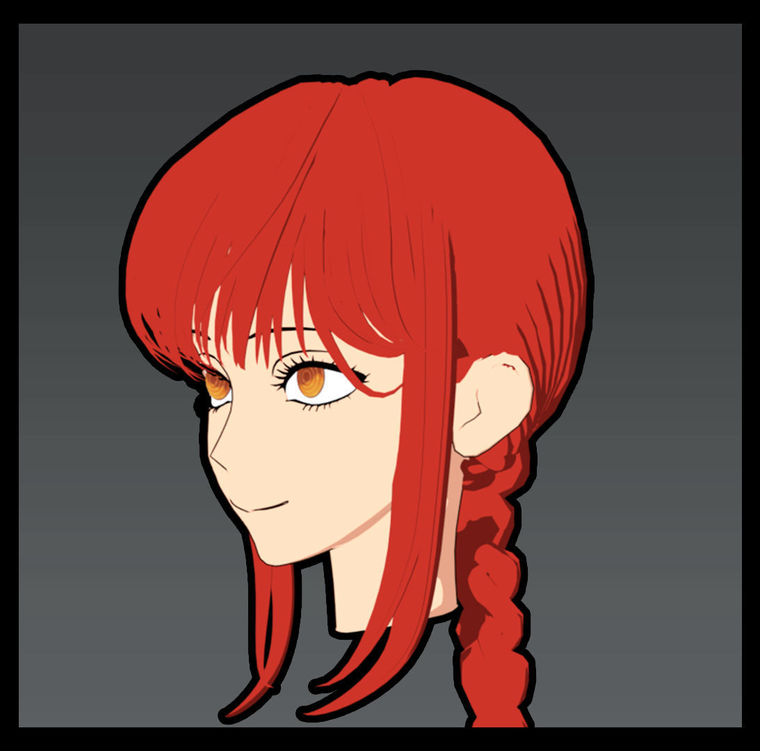 Makima Hairstyle  3D model_2