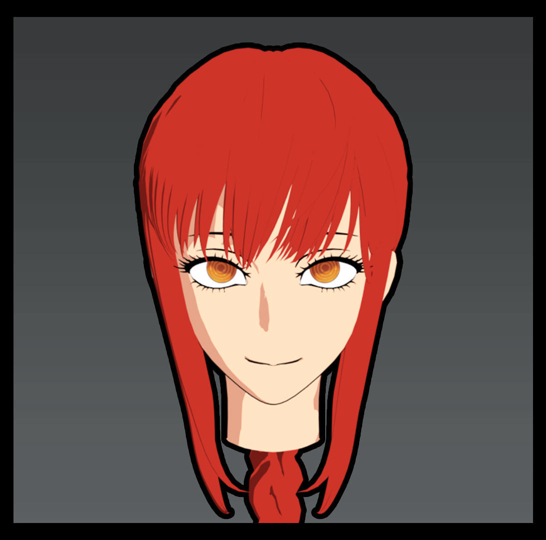 Makima Hairstyle  3D model_4