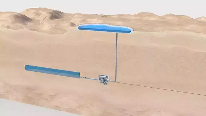Pumped Storage Hydro Electric Power Plant 3D model
