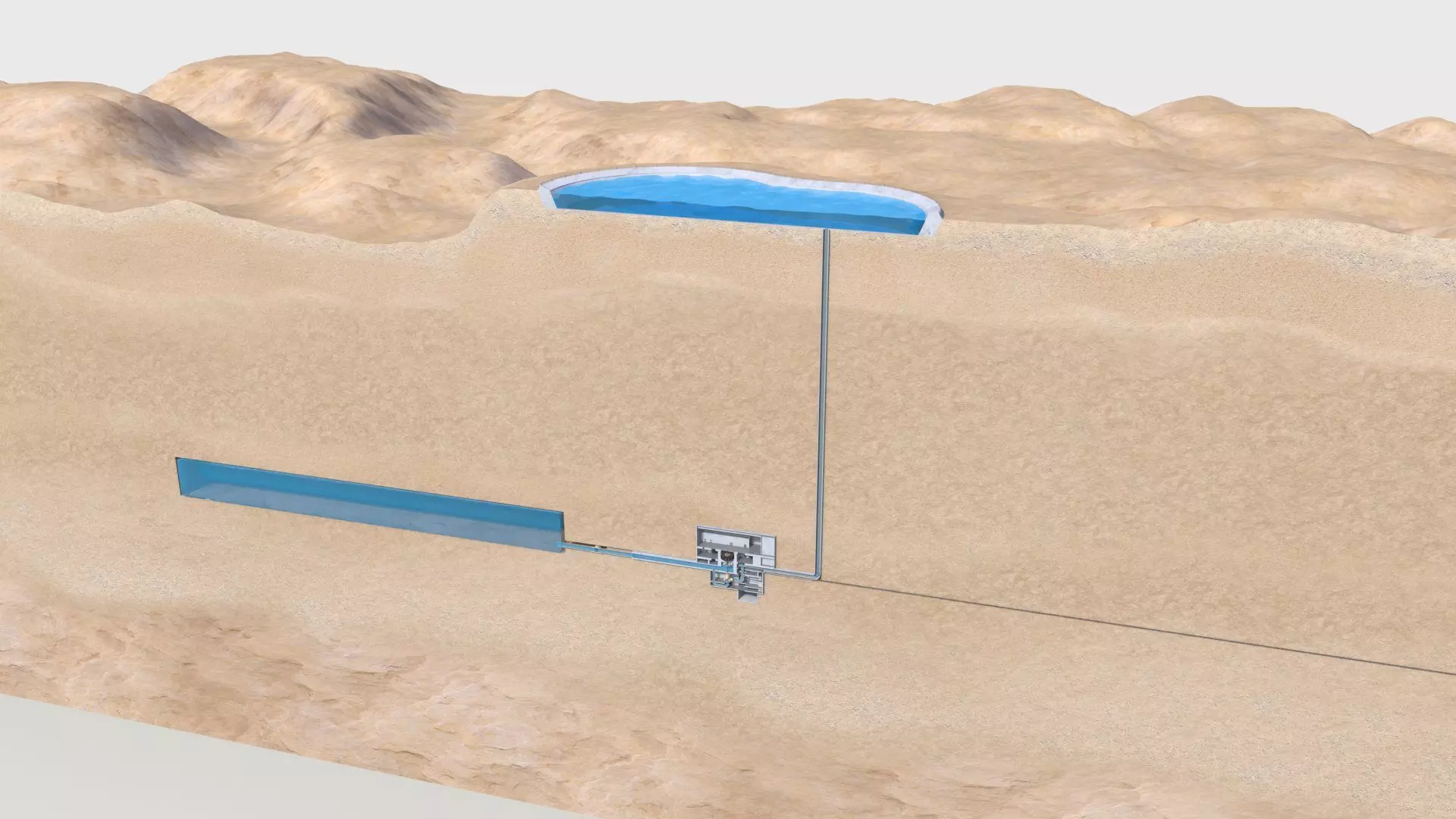 Pumped Storage Hydro Electric Power Plant 3D model