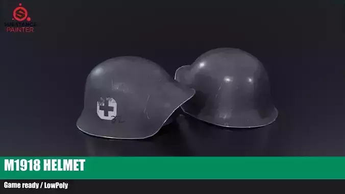 M1918 Swiss army helmet Free low-poly 3D model