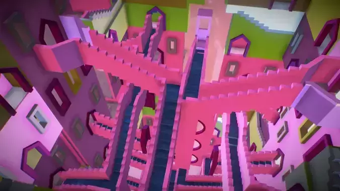 Squid Game Stairs Map 3D model