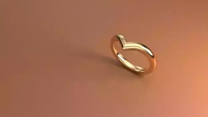 Ring V gold 3D print model