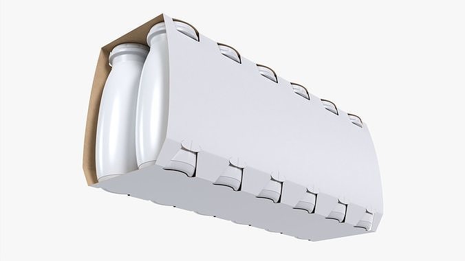 Fermented milk drink 12-pack bottles 3D model 3