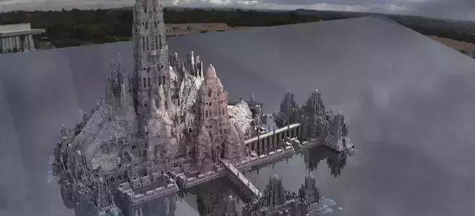 Hellscape architecture Towers and pathways stone designs