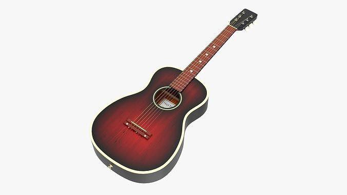 Acoustic folk guitar 02 3D model