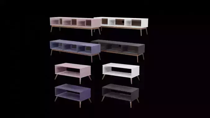 Rack and Coffee Table Free 3D model