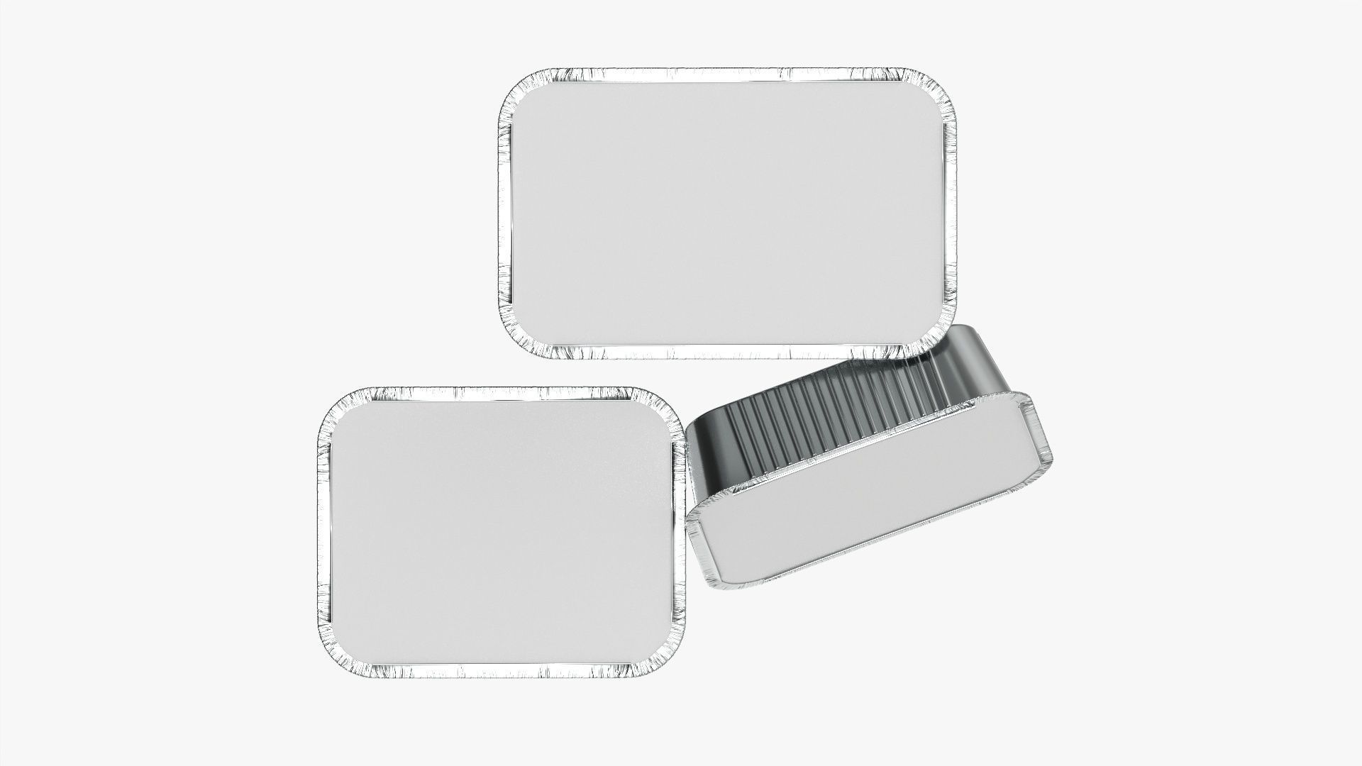 Foil food tray set 3D model_5