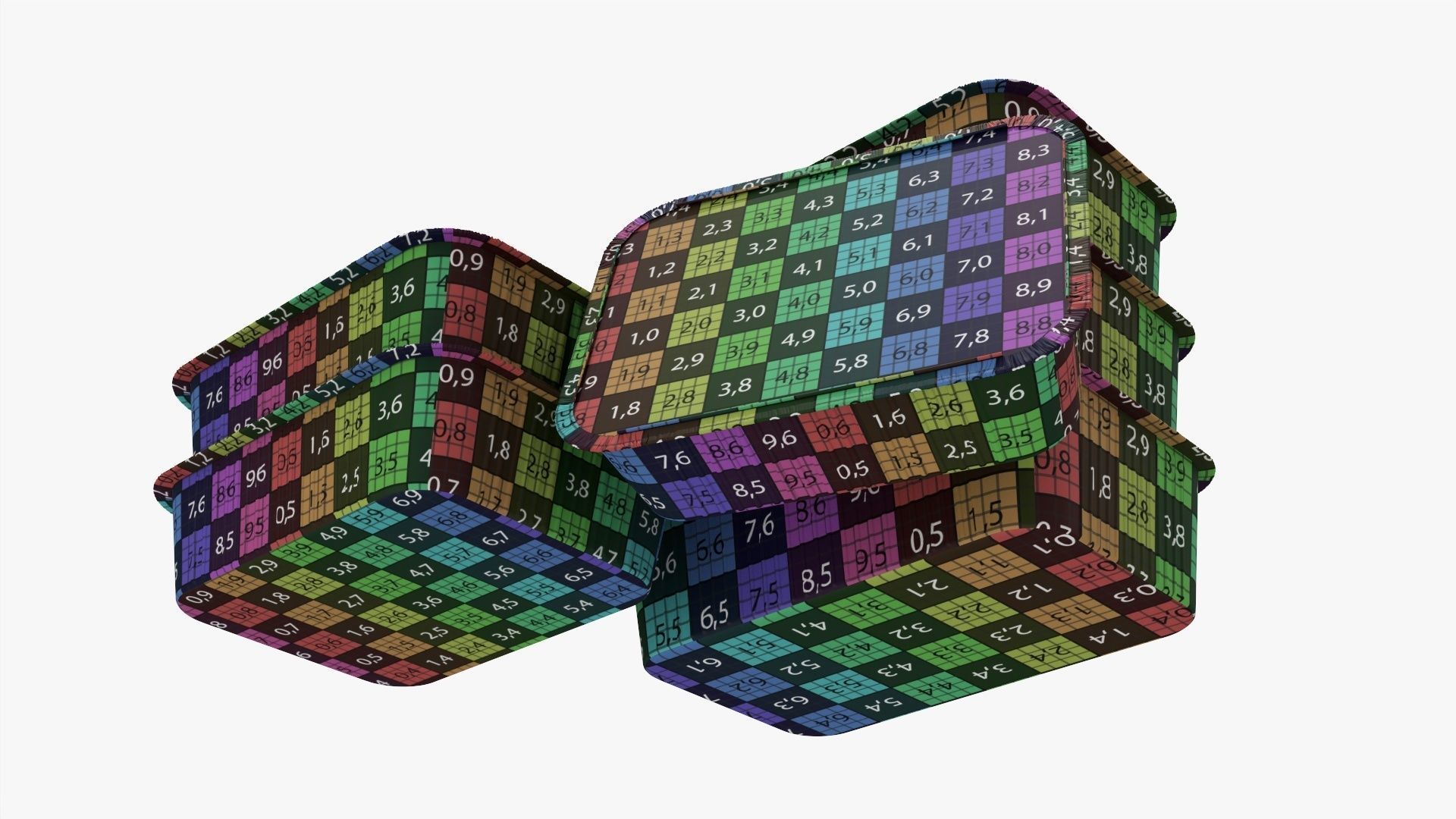 Foil food tray set 3D model_9