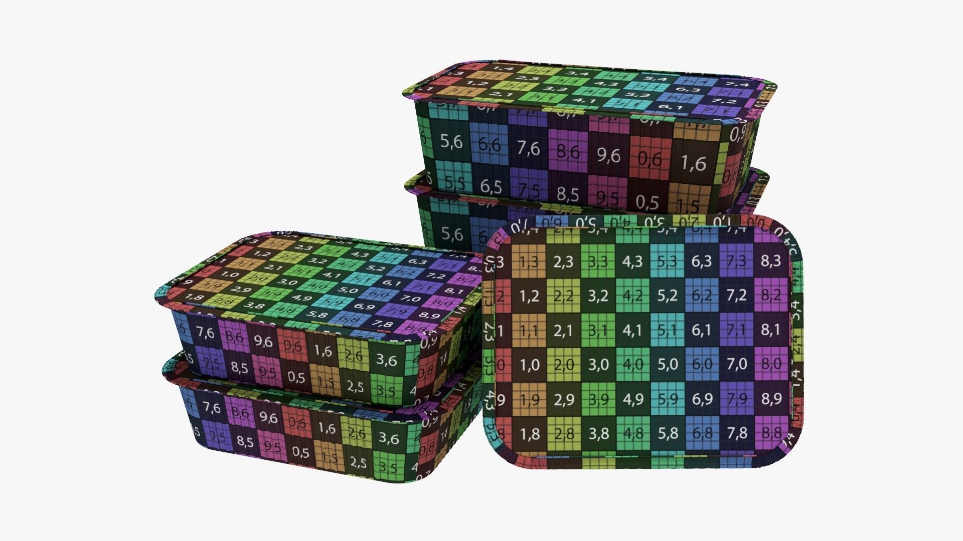 Foil food tray set 3D model_8