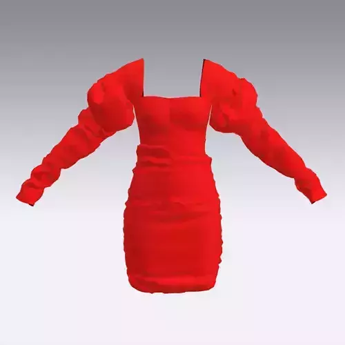 RED WATERMELON SLEVEE DRESS