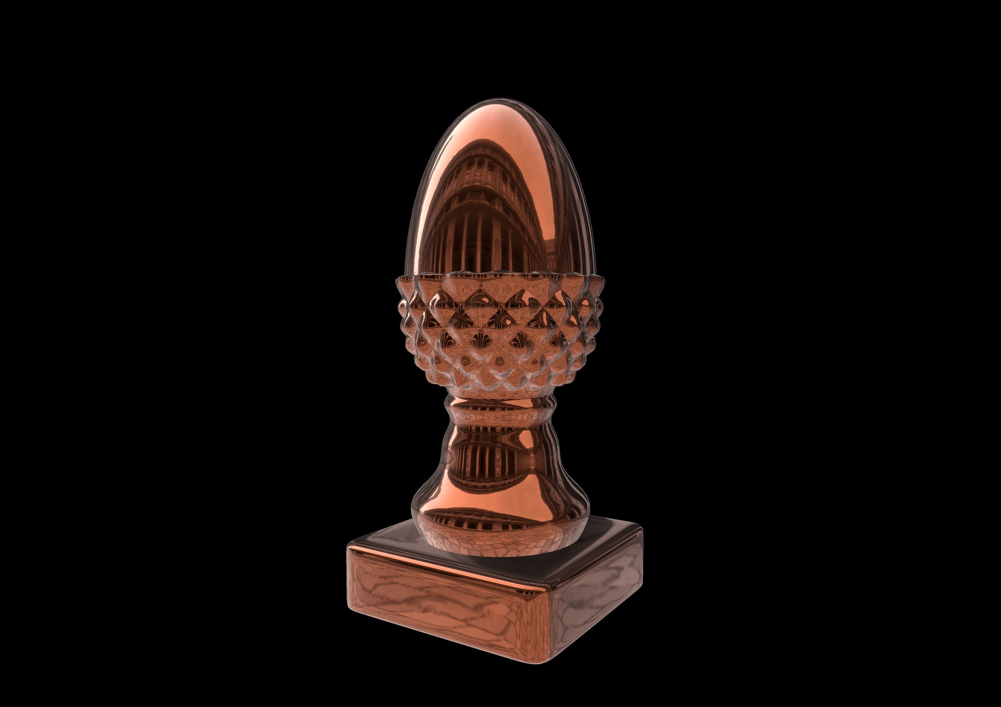 Pine cone finial 3D print model_2