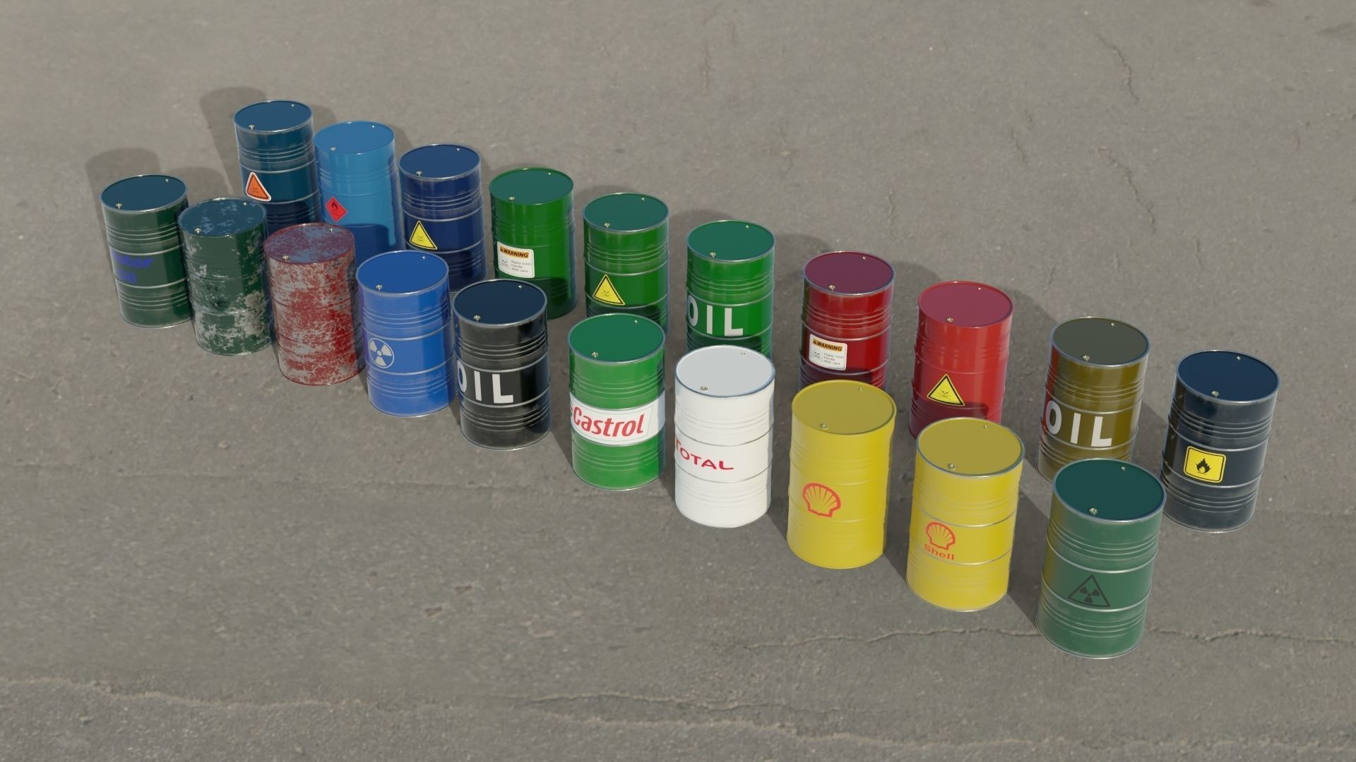 20 Barrel 3D models Low-poly 3D model_1