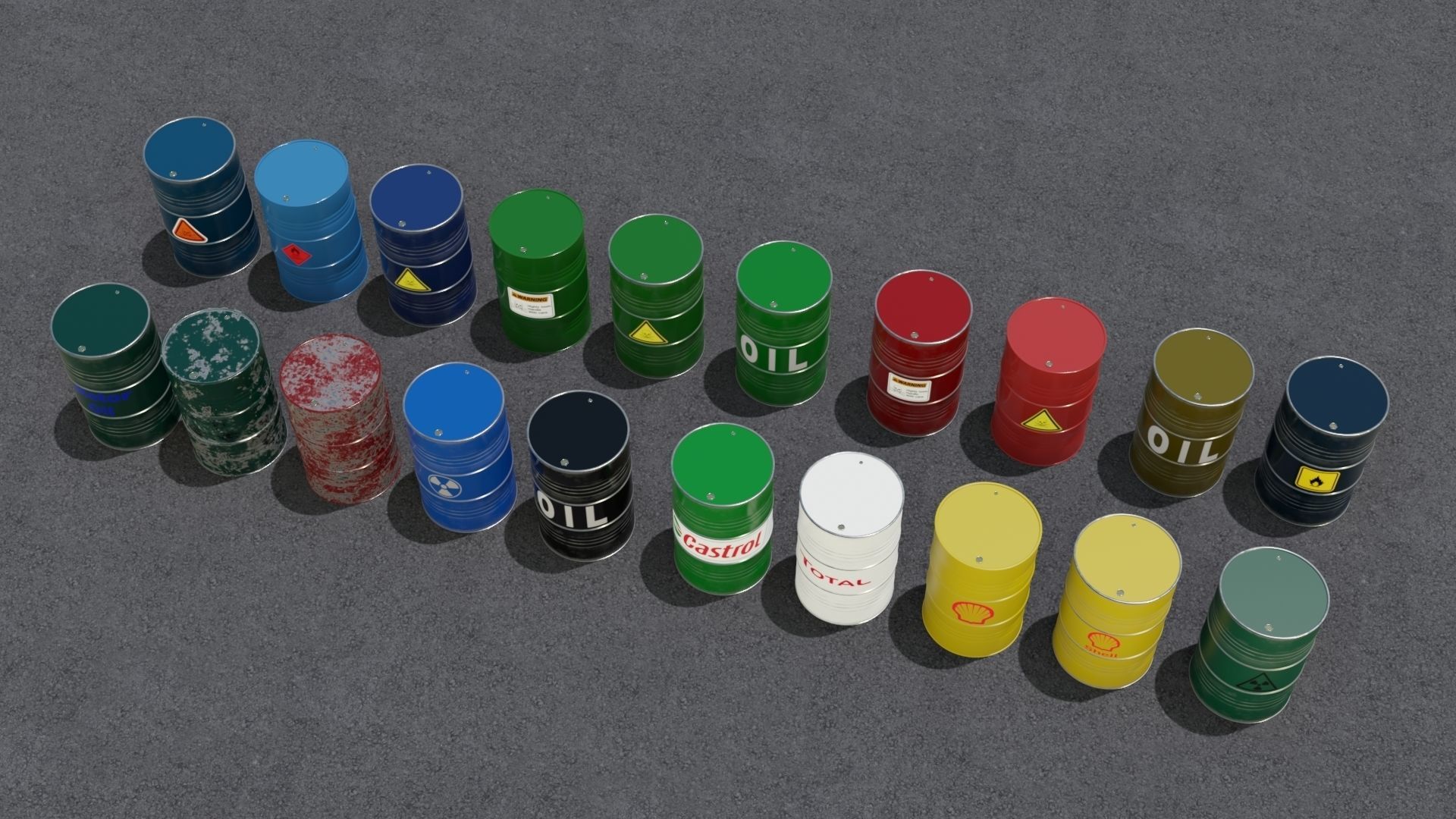 20 Barrel 3D models Low-poly 3D model_14